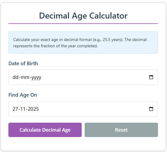 How Decimal Age Is Calculated?