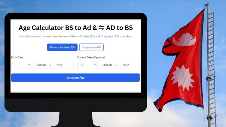 Age Calculator BS to Ad & ⇋ AD to BS
