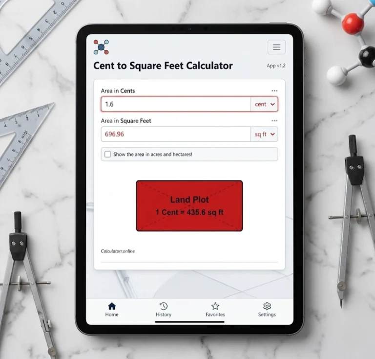 Cent to Square Feet Calculator